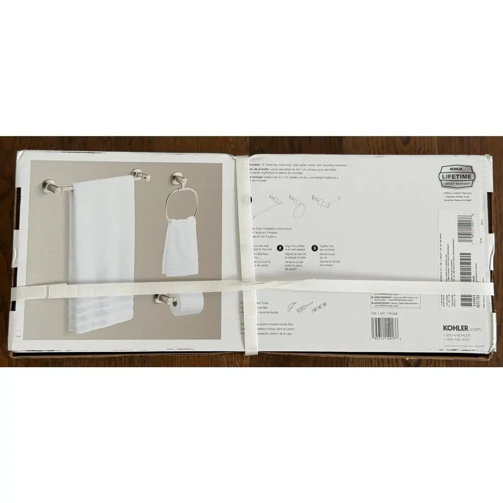 Kohler Terzet 3pc Bath Accessory Set Brushed Nickel Finish